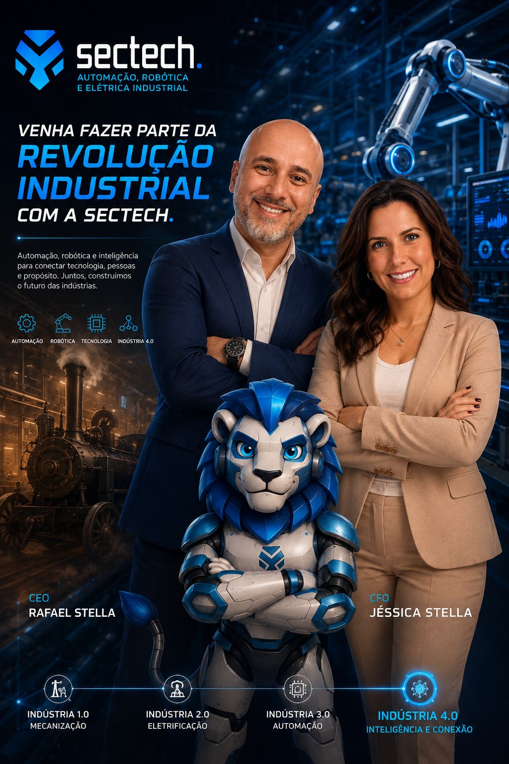 Rafael Stella e Jessica Stella, liderança da Sectech